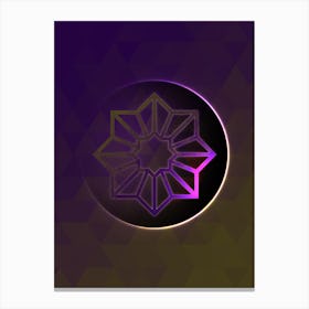 Geometric Neon Glyph on Jewel Tone Triangle Pattern 192 Canvas Print