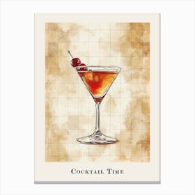 Cocktail Time Poster 6 Canvas Print