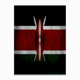 Kenya Flag Texture Canvas Print