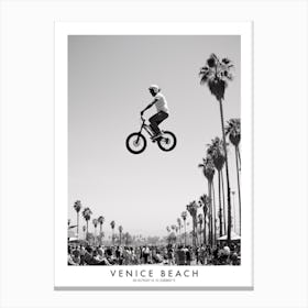 Poster Of Venice Beach, Black And White Analogue Photograph 2 Canvas Print