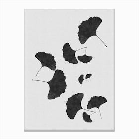 Ginkgo Leaf Black & White II Canvas Print