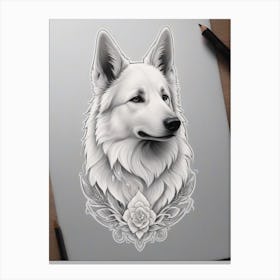 Wolf Drawing Canvas Print