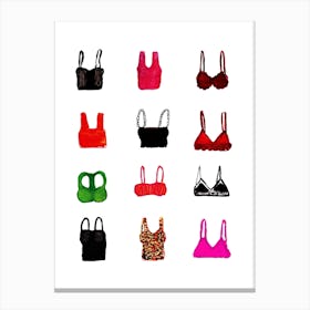 Collection Of Bras Canvas Print