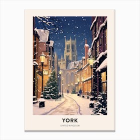 Winter Night  Travel Poster York United Kingdom 2 Canvas Print