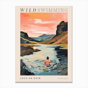 Wild Swimming At Loch An Duin Scotland 2 Poster Canvas Print
