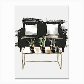 Black And Gold Living Room Canvas Print