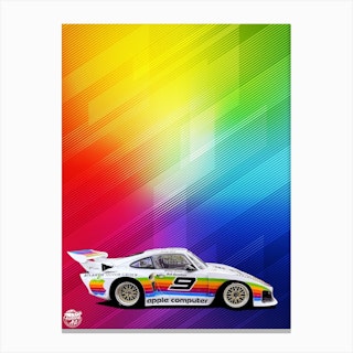 Porsche 935 Apple Rainbow Motorsport Le Mans Canvas Print