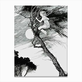 Wind in The Ti Tree - Ida Rentoul Outhwaite 1919 - Fairycore Beautiful Remastered Fairies Illustration Vintage Cottagecore Witchcore Fairy Dreamy Fairytale Canvas Print