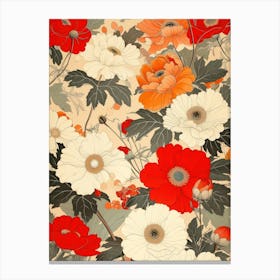 Hokusai  Great Japan Floral Japanese 11 Canvas Print