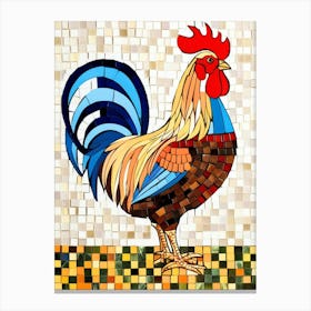 Mosaic Rooster Canvas Print