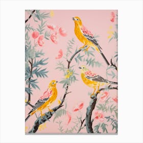 Vintage Japanese Inspired Bird Print Yellowhammer 1 Canvas Print