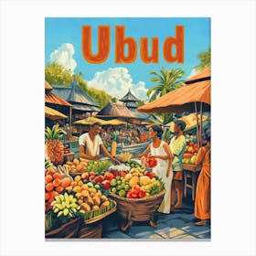 Aihrgdesign A 1970s Inspired Travel Poster For Ubud 1 Canvas Print