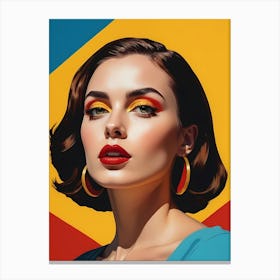 Woman Portrait In The Style Of Pop Art (7) Canvas Print