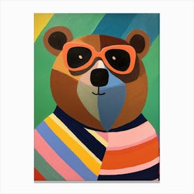 Little Bear 3 Wearing Sunglasses Canvas Print