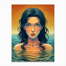 Mermaid - Woman Into the Water Canvas Print