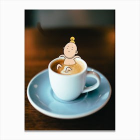 Enjoy Your Coffee, Photography Cartoon Illustration  Canvas Print