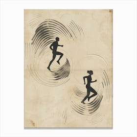Running Silhouettes 1 Canvas Print