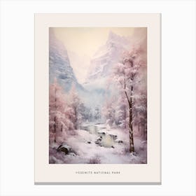 Dreamy Winter National Park Poster  Yosemite National Park United States 3 Canvas Print