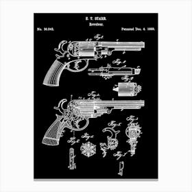 1860 Revolver Gun Patent Art Canvas Print