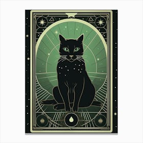 The World, Black Cat Tarot Card 1 Canvas Print