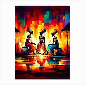 African Women Painting Canvas Print