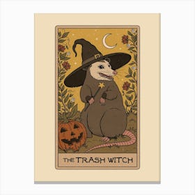 The Trash Witch - Possum Tarot Canvas Print