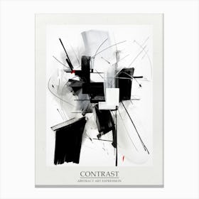 Contrast Abstract Black And White 4 Poster Canvas Print