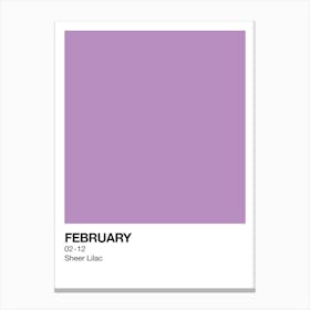 February Birth Month Colour Lilac Canvas Print