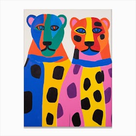 Colourful Kids Animal Art Panther 2 Canvas Print