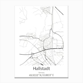 Hallstadt,Germany Minimalist Map Canvas Print