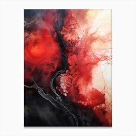 Red And Black Flow Asbtract Painting 0 Canvas Print