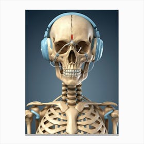 Skeleton With Headphones 9 Canvas Print