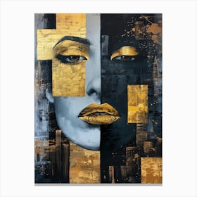 Gold And Black 21 Canvas Print