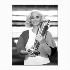 Singer Katy Perry Poses During The 2020 Icc Women S T20 World Cup Media Opportunity Canvas Print