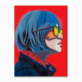 Girl With Blue Hair 11 Canvas Print