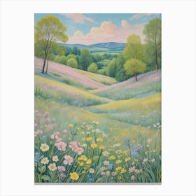 Meadow In Soft Pastel Hues Canvas Print