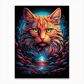 Cat In The Dark Canvas Print