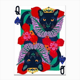 Panther Queen Of Spades Canvas Print