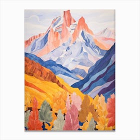 Annapurna Nepal 2 Colourful Mountain Illustration Canvas Print