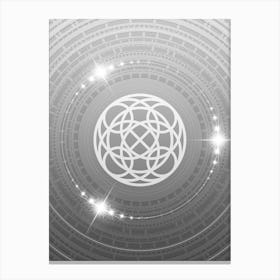 Geometric Glyph Abstract in White and Silver with Sparkle Array n.0266 Canvas Print