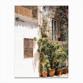 Street In Old Town Eivissa // Ibiza Travel Photography Canvas Print