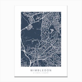 Wimbledon Street Map Canvas Print