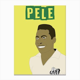 Pele, Cartoon Style, Brazil, Football, Soccer, Art, Wall Print Canvas Print
