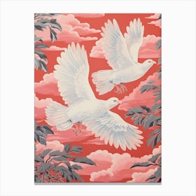 Vintage Japanese Inspired Bird Print Pigeon 3 Canvas Print