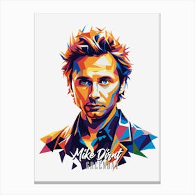 Greenday Mike Drnt 1 Portrait Music Icon Style WPAP Pop Art Canvas Print