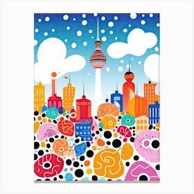 Berlin, Illustration In The Style Of Pop Art 1 Canvas Print