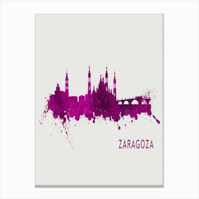 Zaragoza Spain City Purple Canvas Print