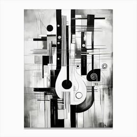 Music Abstract Black And White 2 Canvas Print