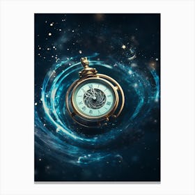 Pocket Watch In Space Canvas Print