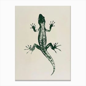 Block Print Gecko 4 Canvas Print